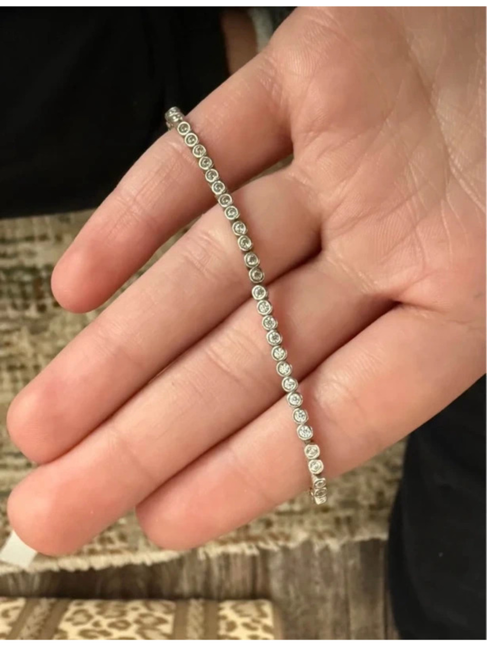 Kohl's Silver-Tone Round Crystal Tennis Bracelet